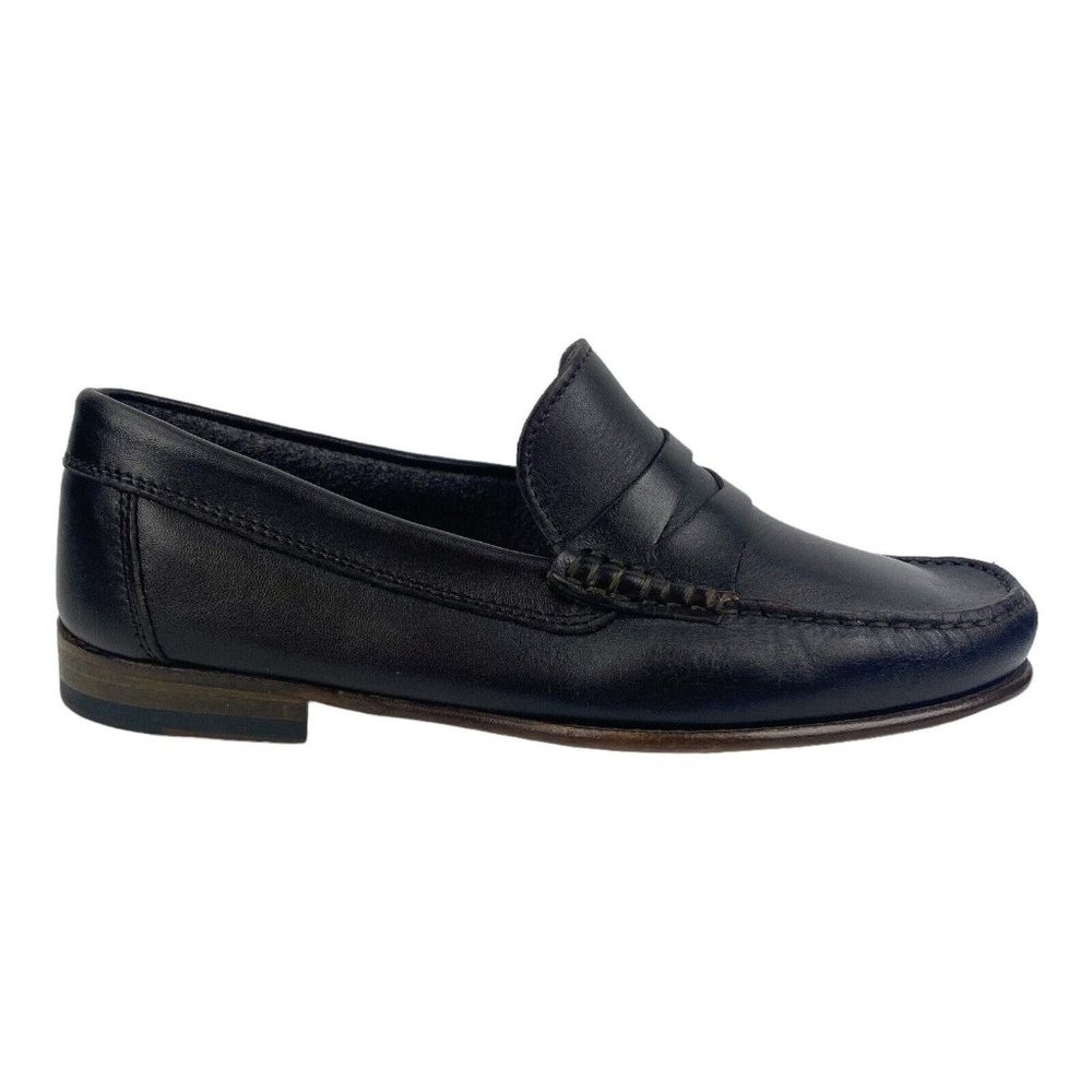 ilSandalo by Fabio Tesorone Black Leather Penny Loafers Dress Shoes Mens Size 9
